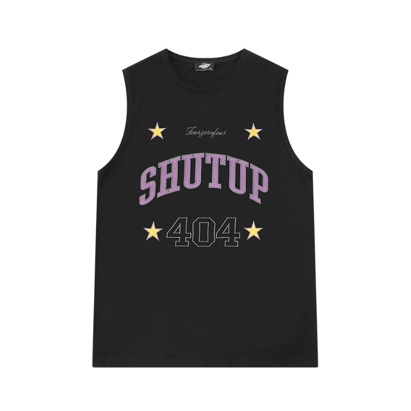 404MOB 刺绣LOGO纯棉运动背心 男女同款 BB00563RH