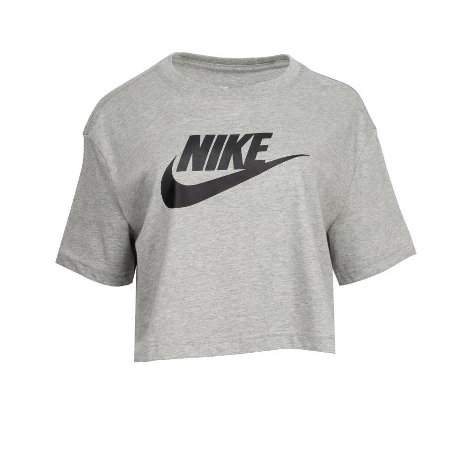 Nike 女装 W NSW TEE ESSNTL CRP ICN FTRA 短款时尚罗纹Logo印花圆领落肩袖短袖T恤 BV6175