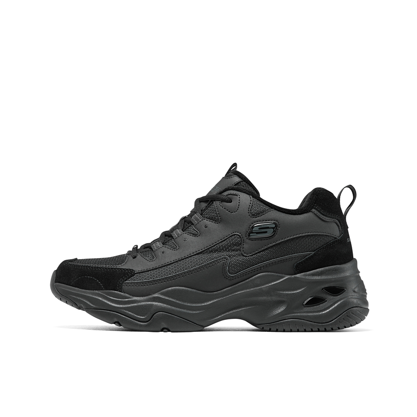 推荐商品：【赵露思同款】 Skechers/斯凯奇 D'Lites 4.0 老爹鞋 熊猫鞋 跑鞋 减震耐磨网面透气复古时尚增高厚底绑带运动休闲 加绒/纯黑