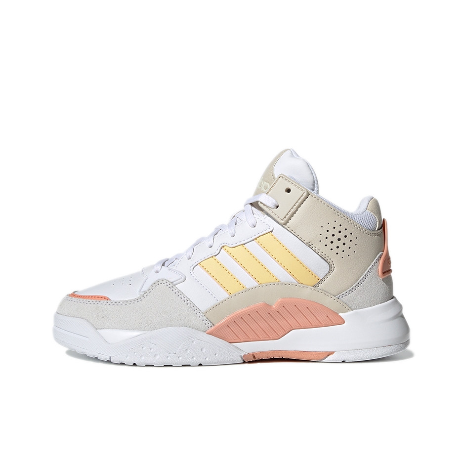 推荐商品：adidas neo 5th Quarter 运动休闲鞋 耐磨防滑轻便透气复古时尚 白色/浅灰色/粉色