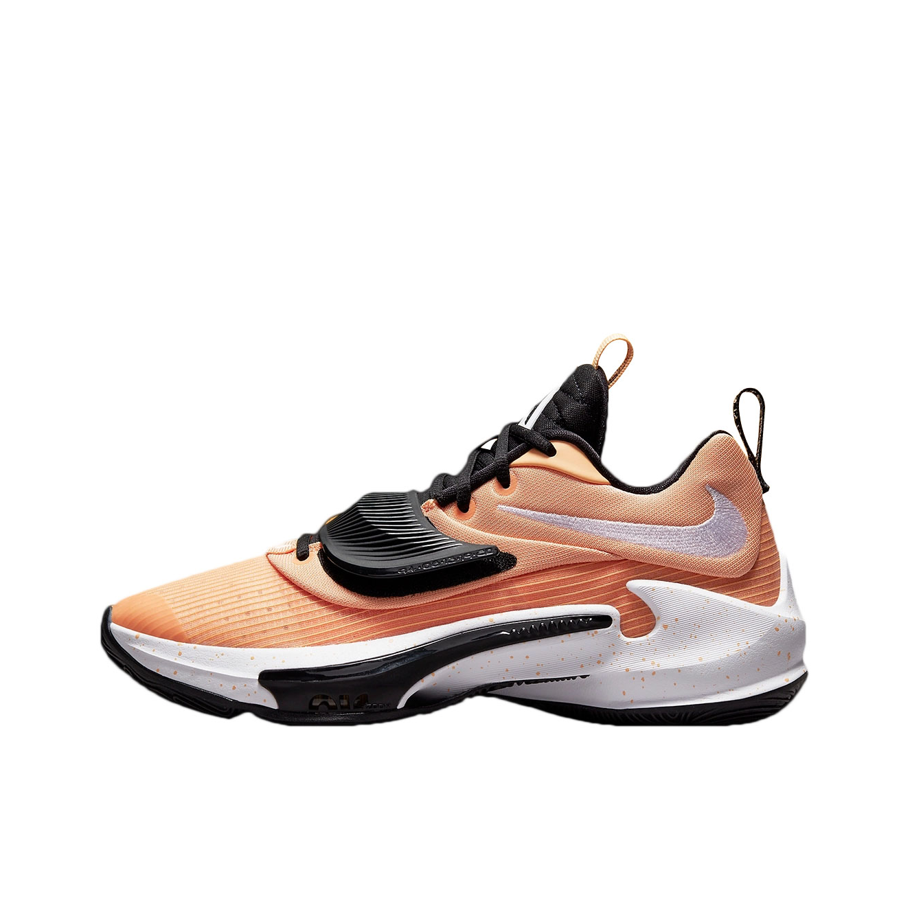 推荐商品：Nike Zoom Freak 3 字母哥3代 双Zoom 防滑耐磨 稳固抓地 包裹性 篮球鞋 鲑鱼橙/黑色/白色