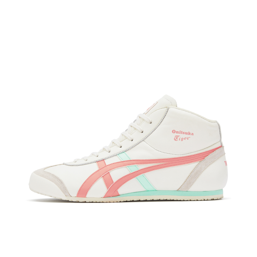 推荐商品：Onitsuka Tiger Mexico Mid Runner 复古时尚 轻便 减震 防滑 耐磨 德训鞋 休闲鞋 米色/糖果粉