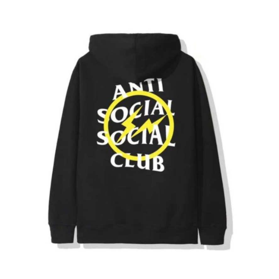Anti Social Social Club  x Fragment藤原浩闪电联名款 字母印花长袖连帽卫衣 男女同款