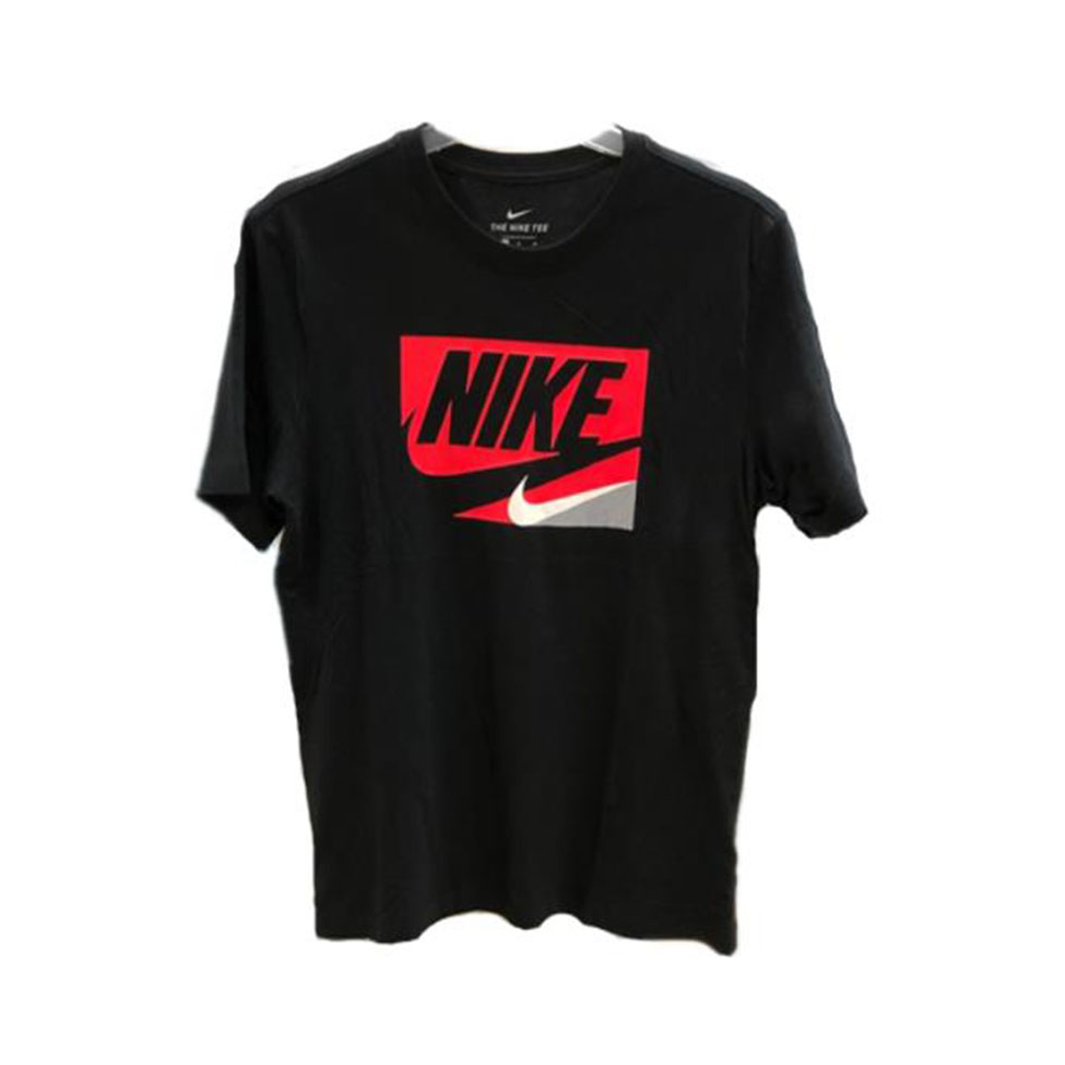 Nike 双钩纯棉运动字母Logo圆领短袖T恤 DD9156