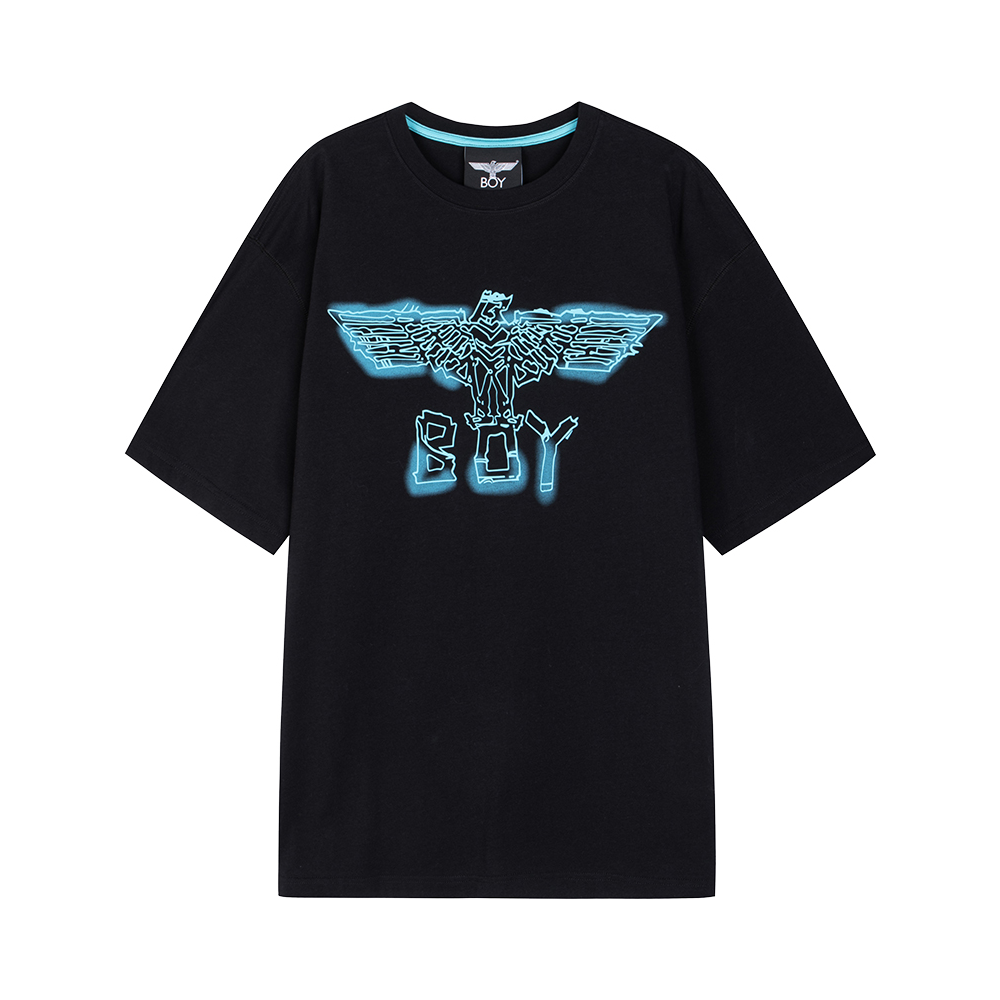 Boy London 笑脸印花烫钻短袖T恤 男女同款 B212NC403102