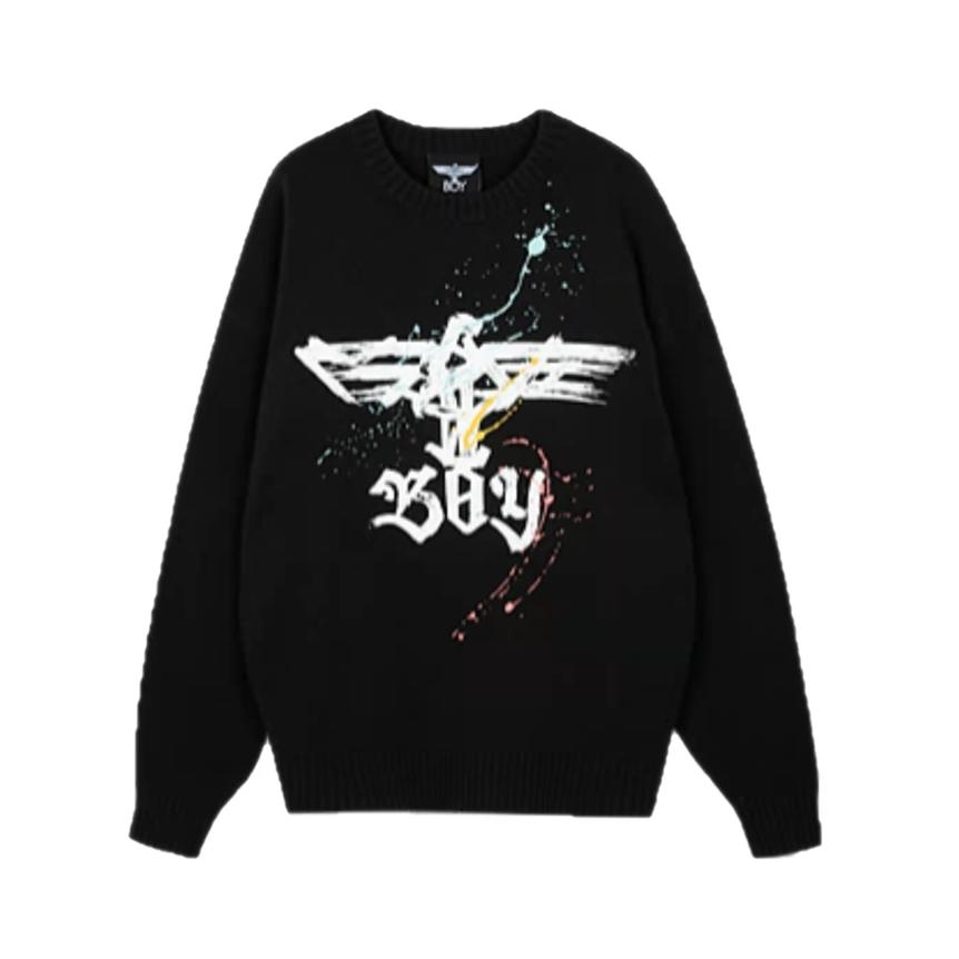 Boy London 笔刷老鹰潮复古宽松针织衫 男女同款 B214NJT30703