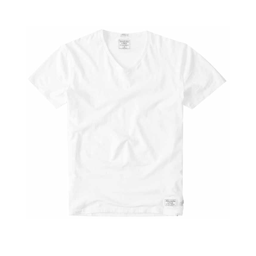 Abercrombie Fitch 修身圆领纯色打底短袖T恤 男女同款