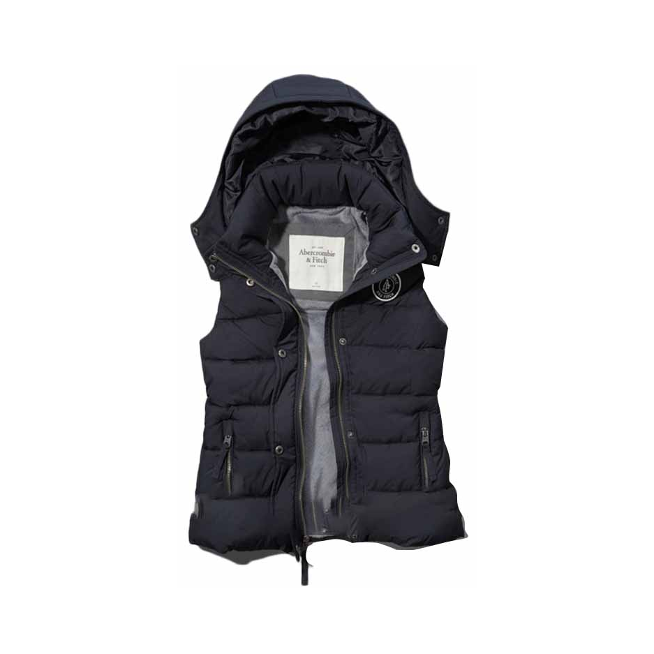 Abercrombie Fitch 拉链连帽棉马夹 男女同款