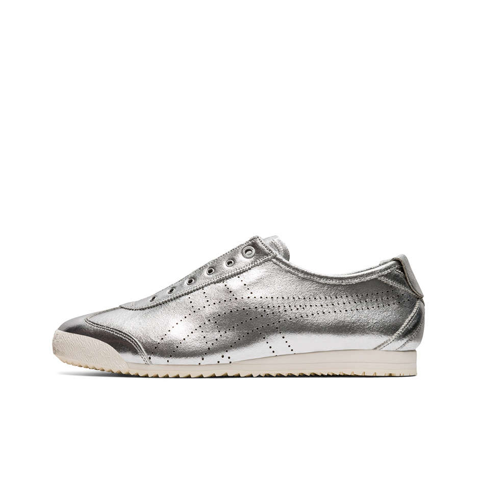 推荐商品：Onitsuka Tiger/鬼塚虎 Mexico 66 Slip-on 懒人鞋 德训鞋 运动休闲鞋 复古轻便透气一脚蹬舒适百搭 银色