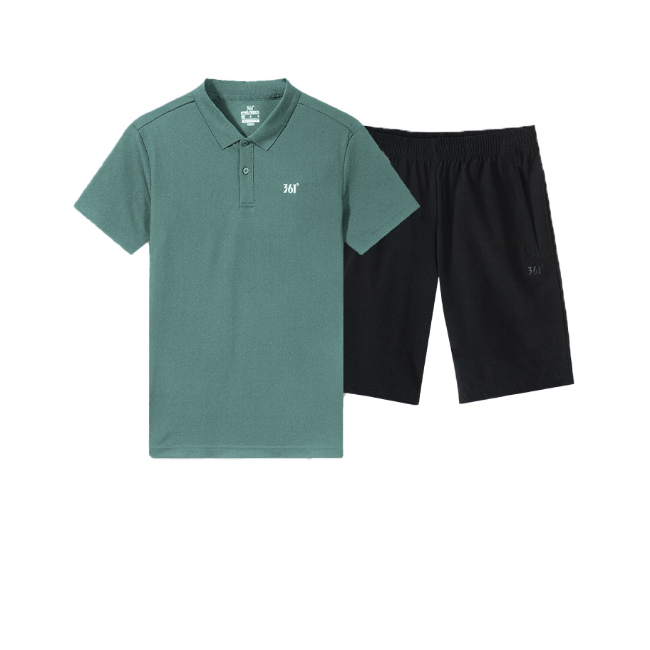 361° 翻领短裤短袖T恤套装 561623112AB