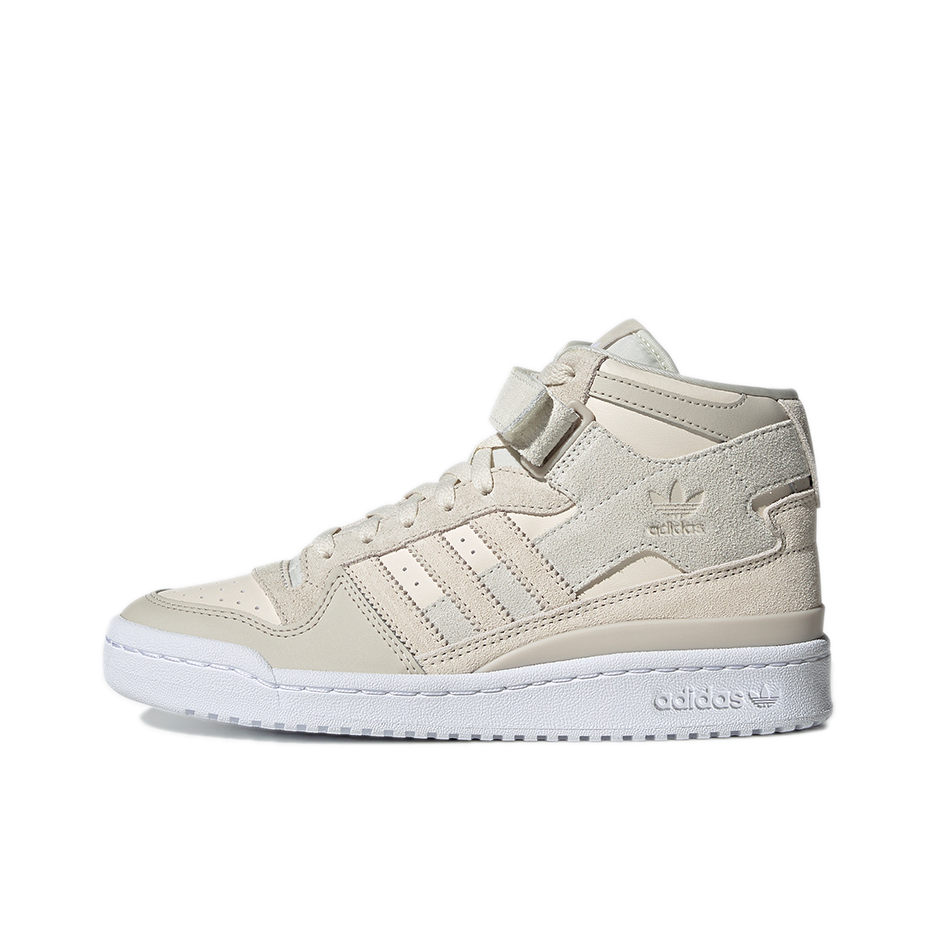 推荐商品：adidas Originals Forum 板鞋 轻便复古防滑时尚魔术贴篮球风薄底包裹性 高帮/浅灰/白色