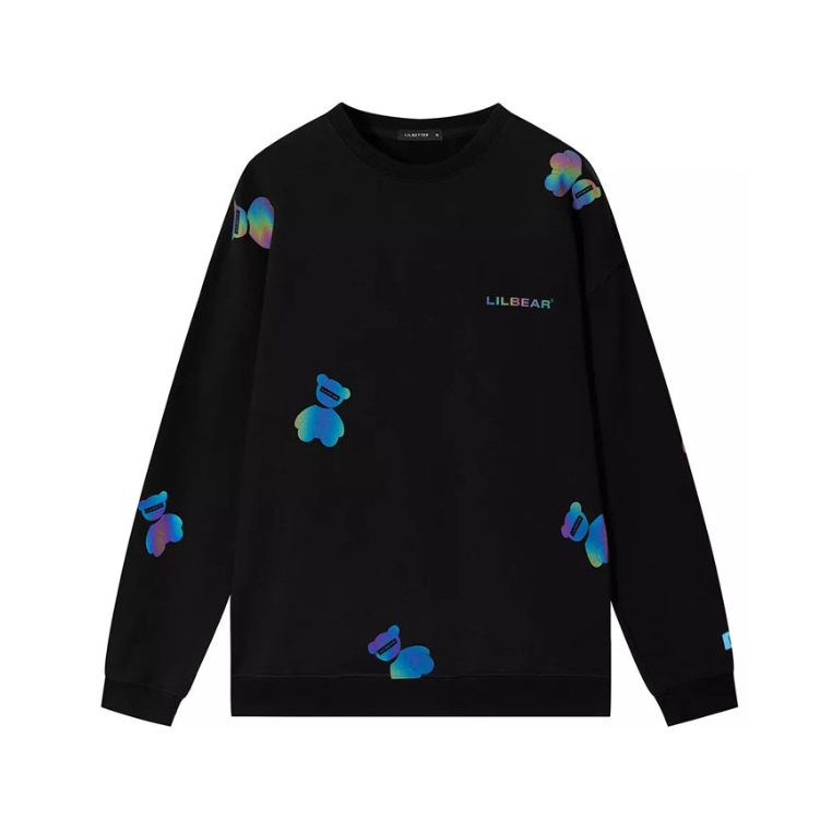 Lilbetter 小熊炫彩反光印花圆领卫衣 男女同款 T-383895
