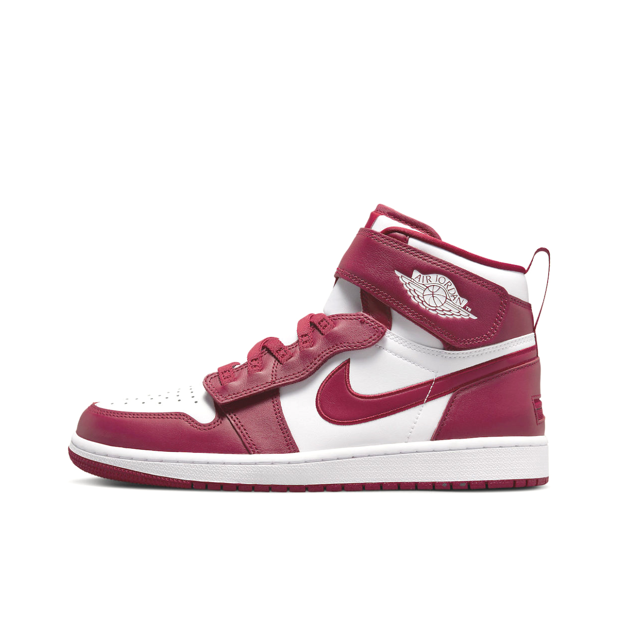推荐商品：Air Jordan 1 板鞋 运动休闲鞋 复古潮流支撑合成革 White Pink FlyEase/高帮/白色/红色