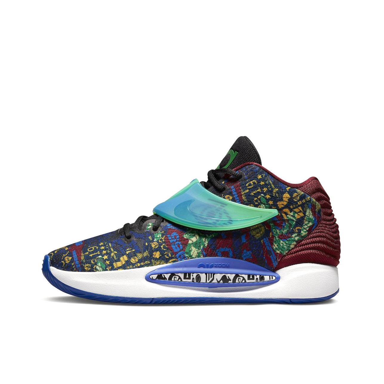 推荐商品：Nike KD 14 杜兰特 防滑耐磨 包裹性 圆头 支撑 实战 减震 织物 魔术贴 篮球鞋 Ky-D 国外版/黑色/蓝色/酒红