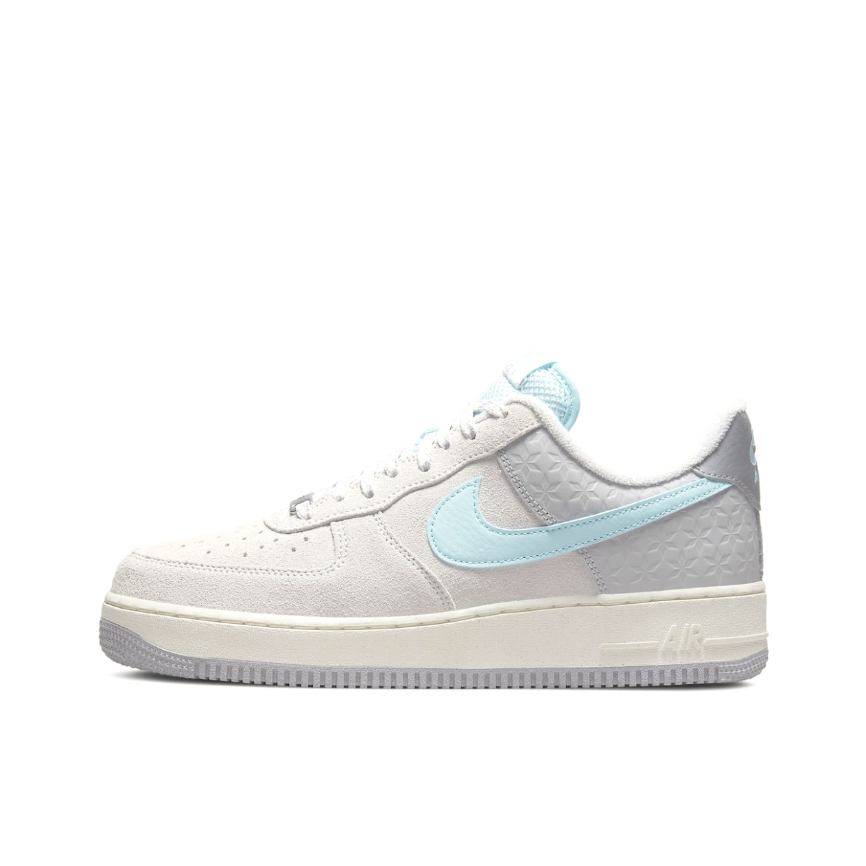 推荐商品：Nike Air Force 1 空军一号 板鞋 轻便舒适百搭耐磨防滑复古 Snowflake 绒面/灰色/蓝色