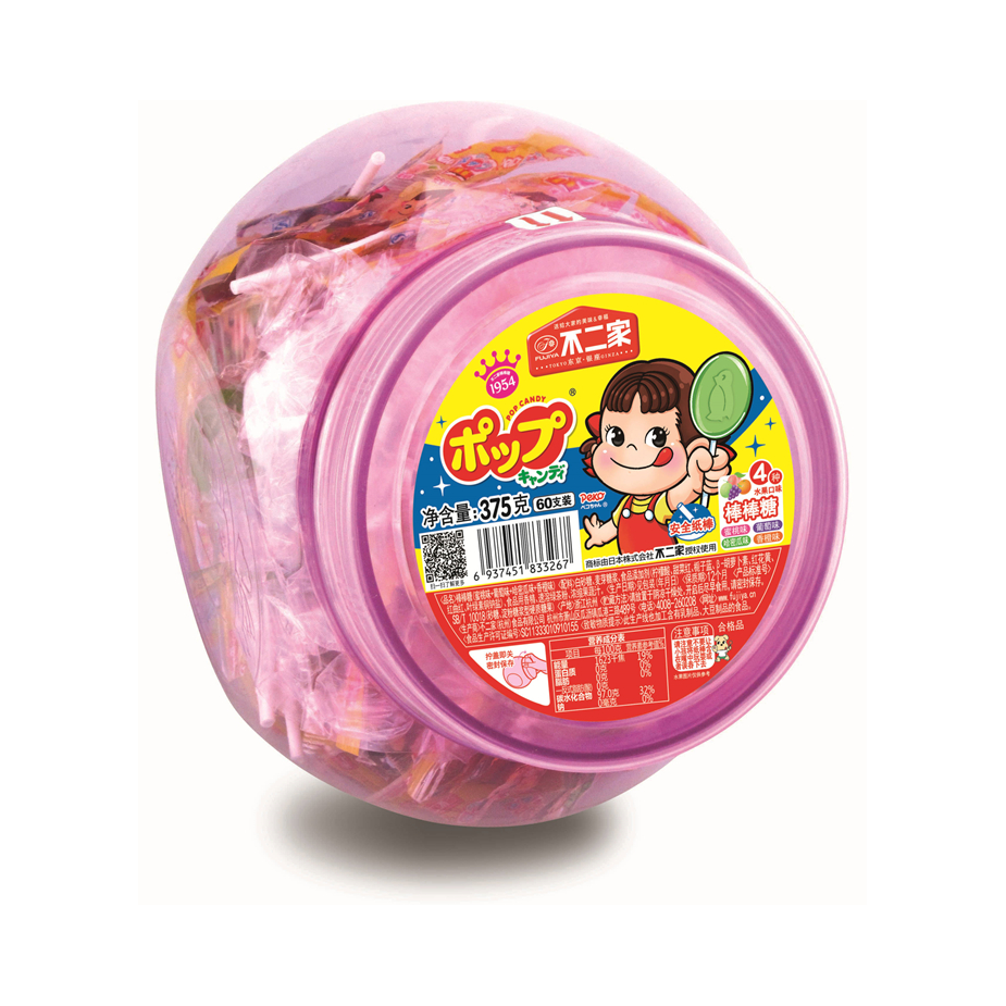 推荐商品：不二家 四种口味棒棒糖 60支 安全纸棒 桶装 女友儿童节礼物结婚 果味桶（红）