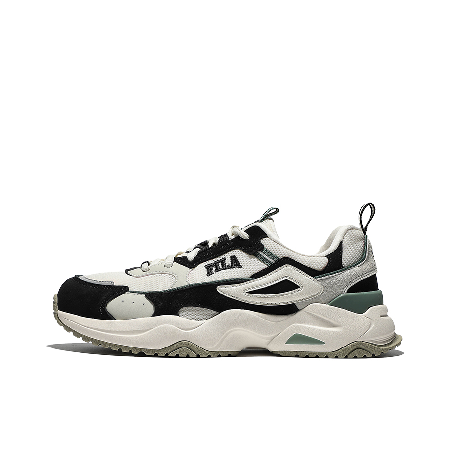 推荐商品：FILA/斐乐 Rayflide 织物 合成革 聚酯纤维 防滑耐磨 减震透气 复古百搭 老爹鞋 1RM02120E 黑色/灰色