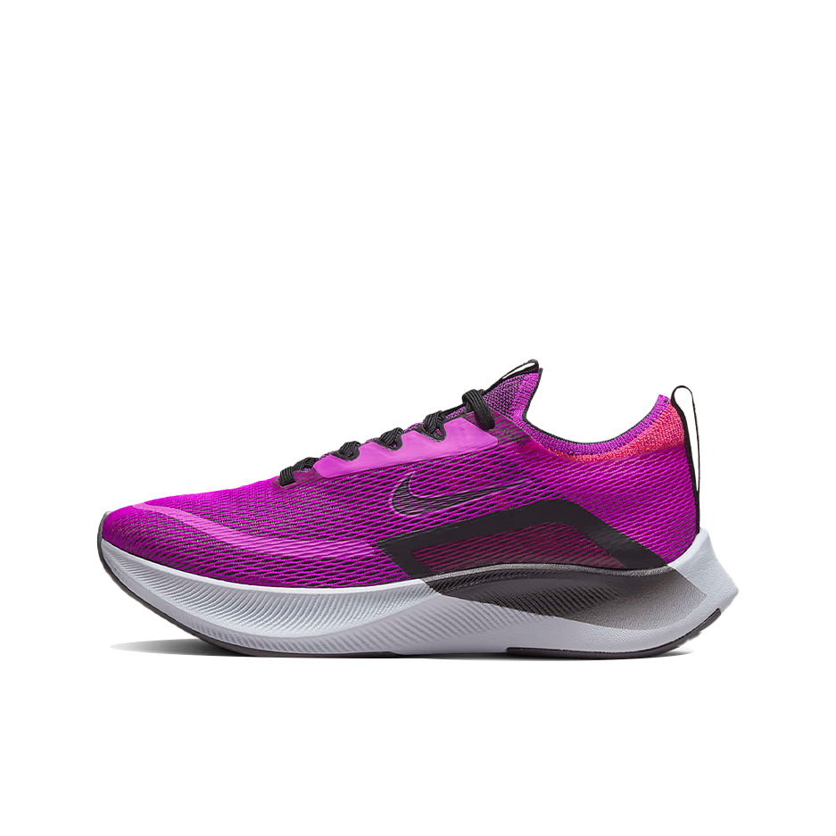 推荐商品：Nike Zoom Fly 4 跑鞋 碳板竞速透气回弹减震耐磨织物全掌泡棉 女款/紫色