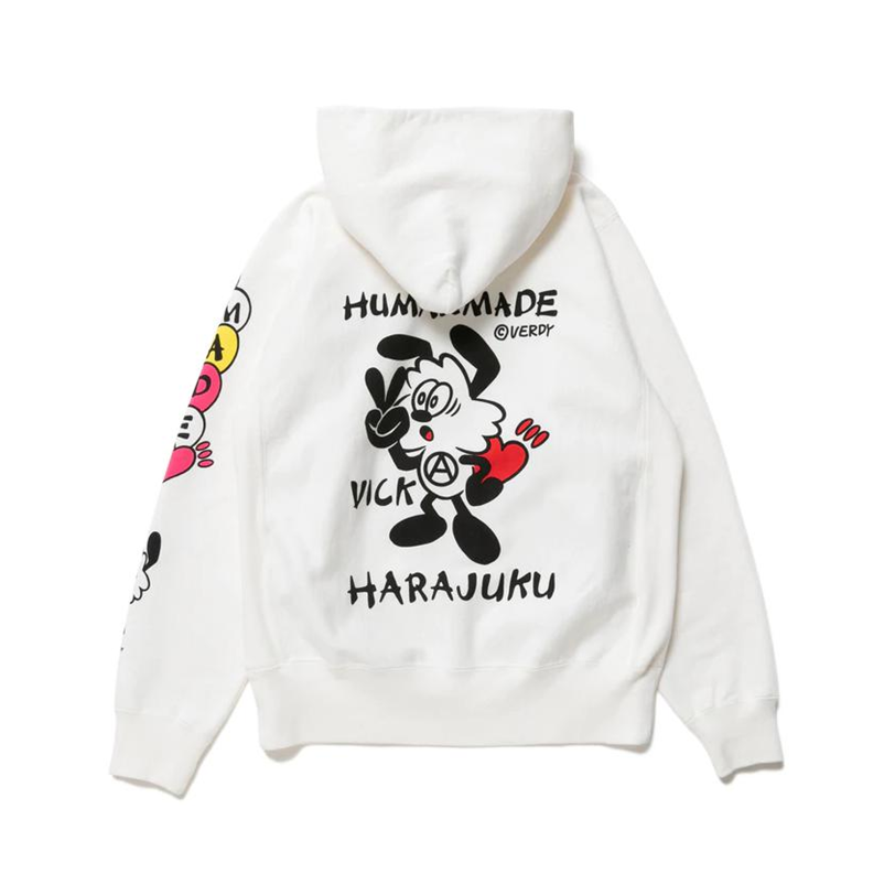 推荐商品：Human Made x Girls Don't Cry 联名款 印花Logo连帽卫衣 男女同款 XX23CS001 白