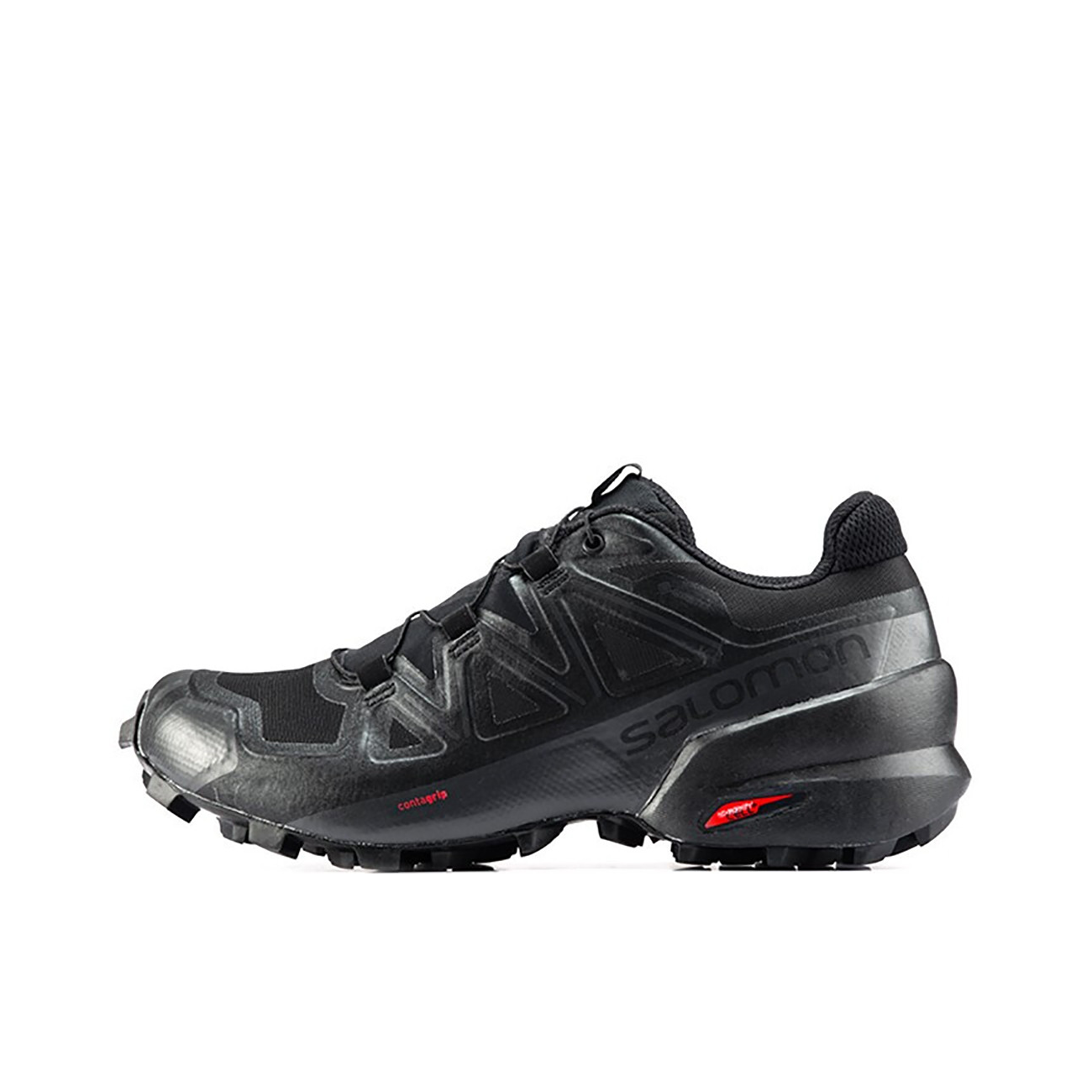 推荐商品：Salomon/萨洛蒙 Speedcross 户外鞋 徒步鞋 轻量缓震稳定支撑回弹防滑耐磨透气越野柔软 黑色/黑红