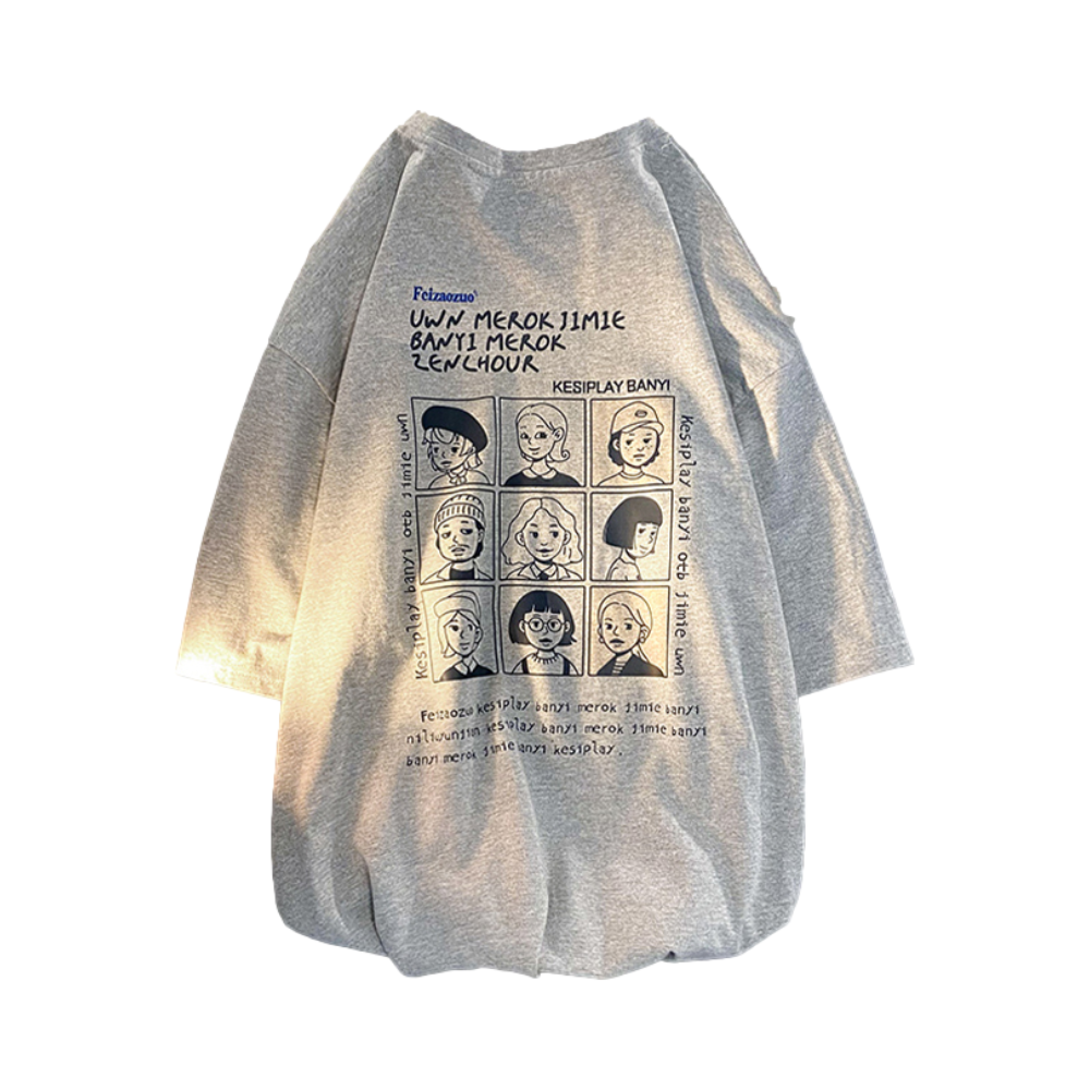 Lee Cooper 情侣款落肩宽松短袖T恤 男女同款 LCPD133HXT1114 浅灰