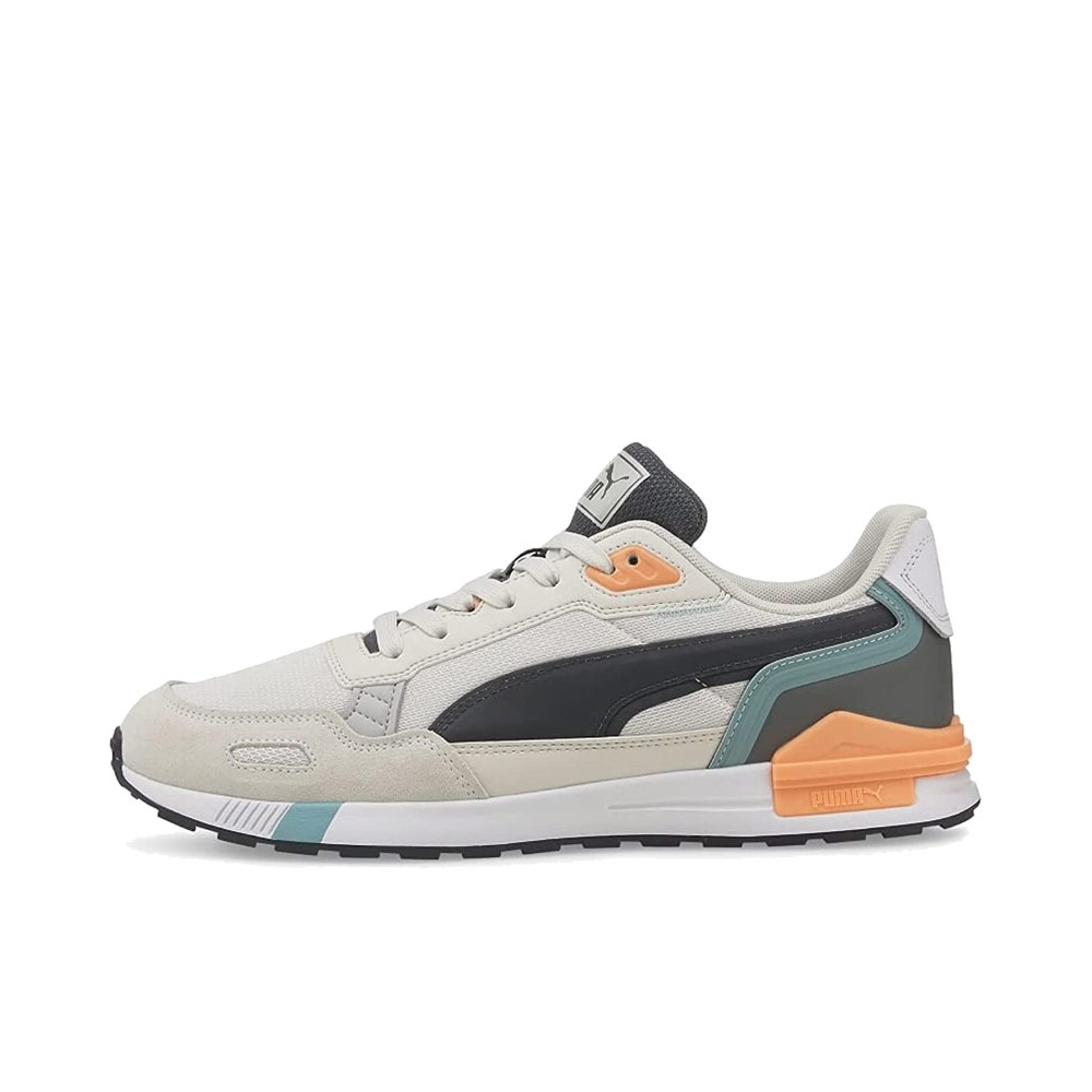推荐商品：Puma/彪马 Graviton 运动休闲鞋 缓震耐磨轻便透气防滑网面圆头 米白/橙色/黑色