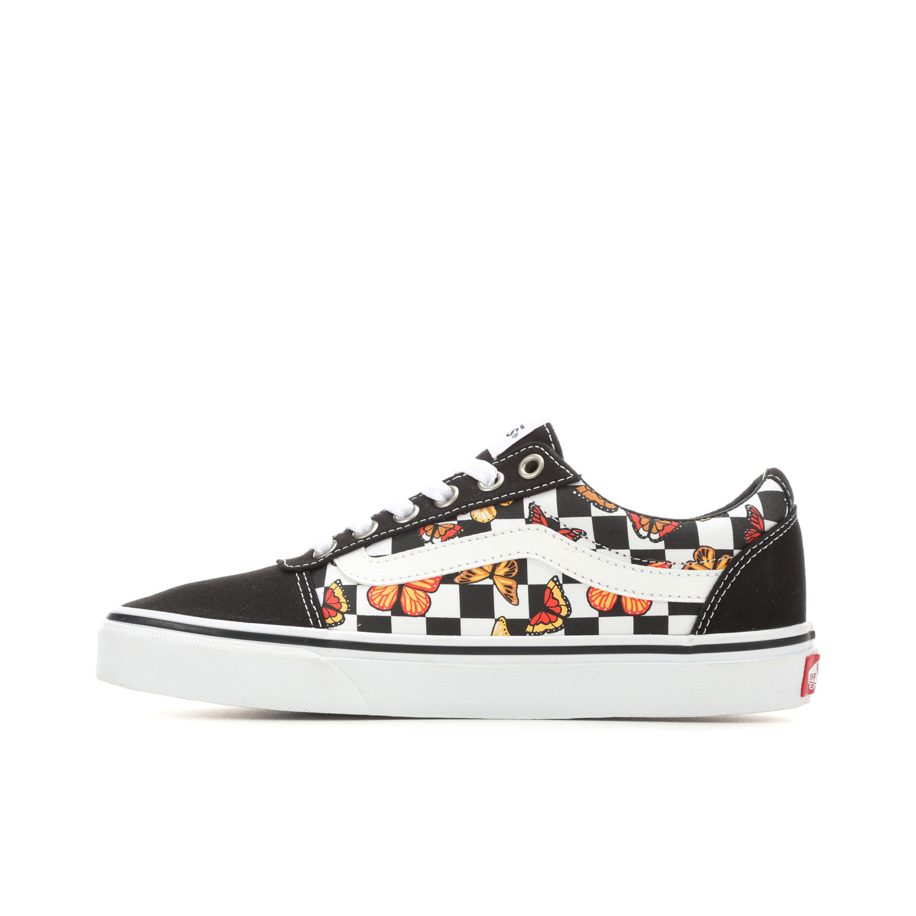 推荐商品：Vans/范斯 Ward 板鞋 滑板鞋 棋盘格潮流复古拼接舒适休闲美式街头风轻质 黑色/棋盘格/蝴蝶印花