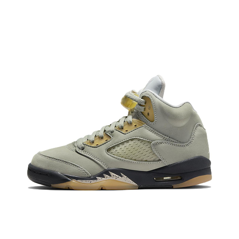 推荐商品：Air Jordan 5 运动休闲鞋 复古潮流透气防滑耐磨缓震实战支撑包裹性 绿色/黑色