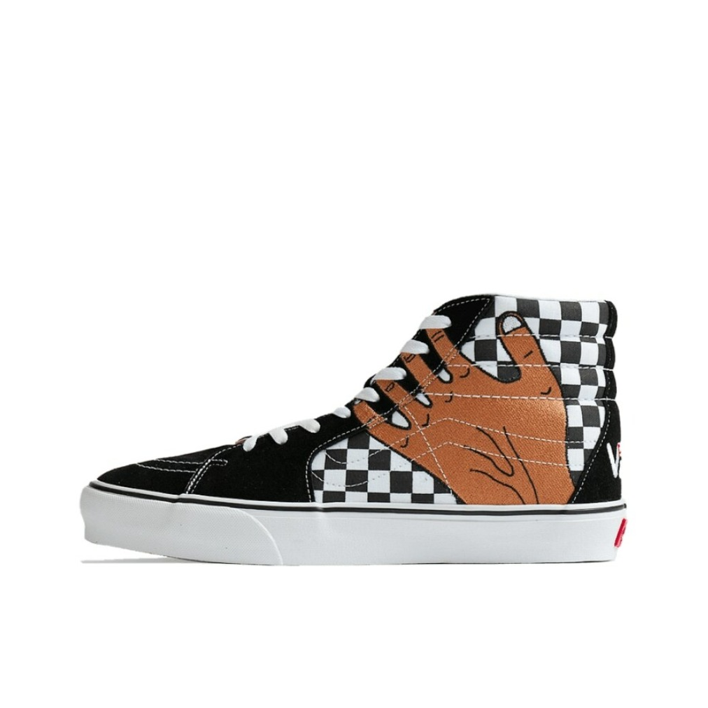 推荐商品：Vans/范斯 SK8-Hi 板鞋 潮流经典拼接复古街头厚底 Imran Potato联名/黑色/白色/棋盘格
