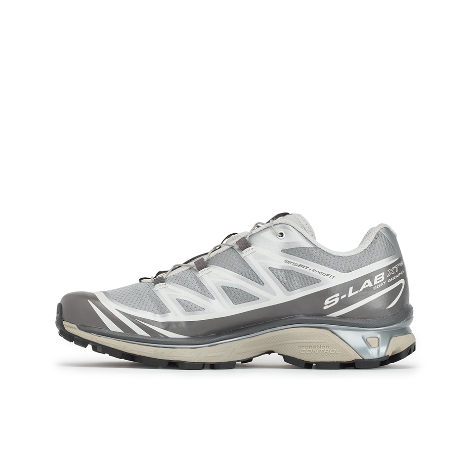 推荐商品：Salomon/萨洛蒙 XT-6 户外休闲鞋 越野跑鞋 织物复古机能透气网布支撑防水包裹性 银色