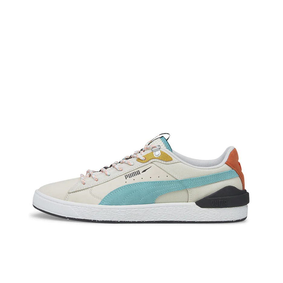 推荐商品：Puma/彪马 Suede Bloc 板鞋 经典百搭复古舒适透气防滑耐磨减震 卡其色/蓝绿色