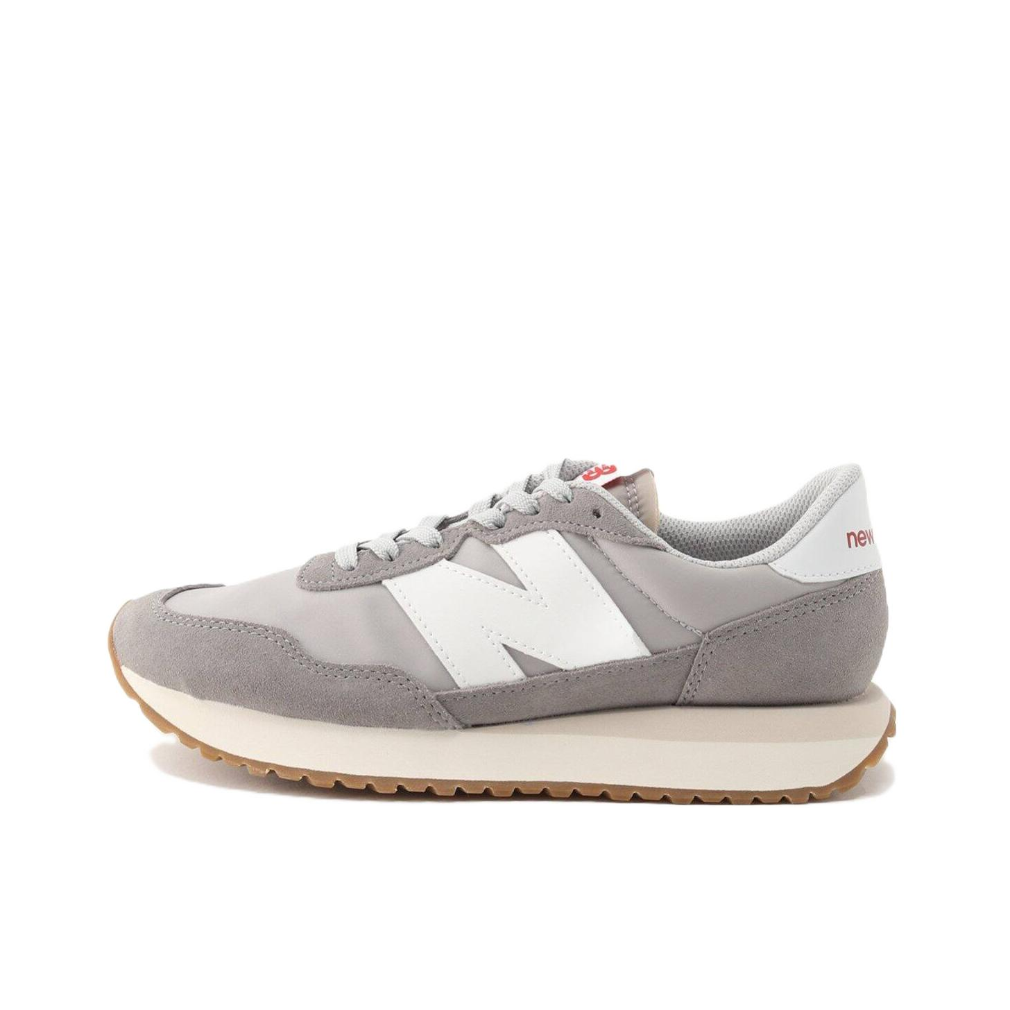 推荐商品：New Balance 237 跑鞋 减震透气防滑耐磨轻便潮流复古织物 浅灰色/白色