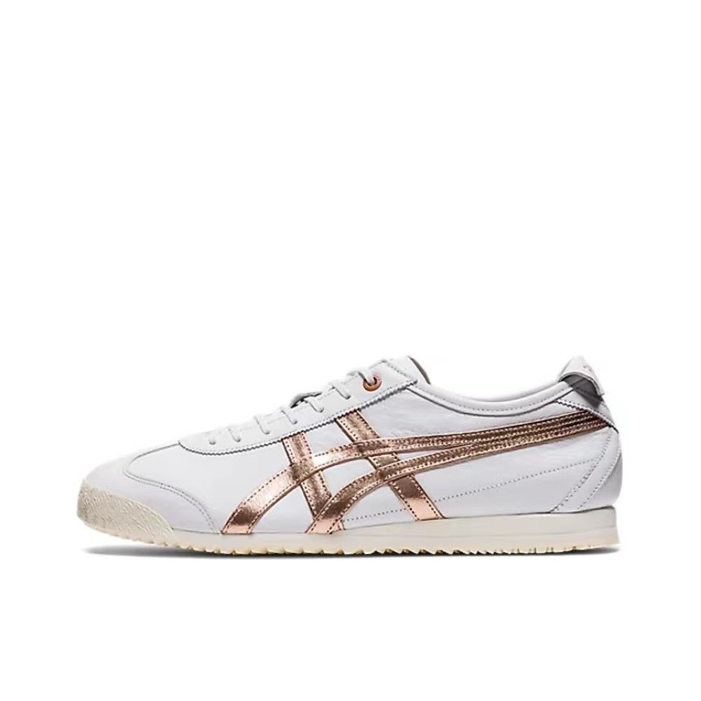 推荐商品：Onitsuka Tiger Mexico 66 德训鞋 运动休闲鞋 复古轻便透气舒适百搭防滑 白色/玫瑰金色
