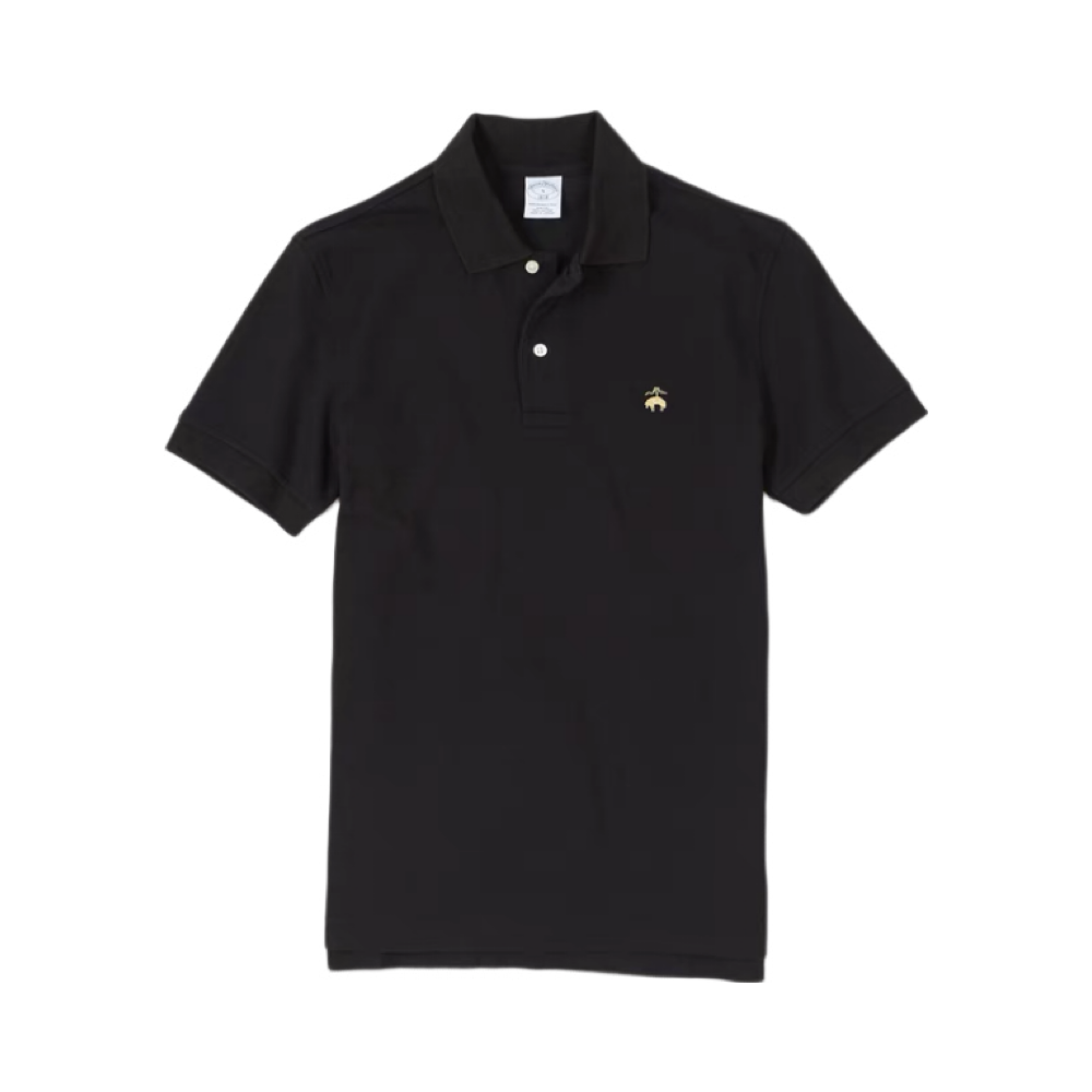 推荐商品：Brooks Brothers 七夕礼物金羊刺绣珠地棉质网眼修身网眼棉短袖 1000005098 黑