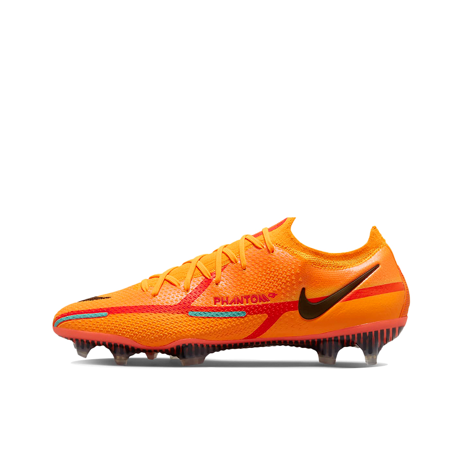 推荐商品：Nike Phantom GT2 Elite AG-Pro 中端 胶质短钉 人造草地 减震防滑耐磨 足球鞋 中帮/橙色