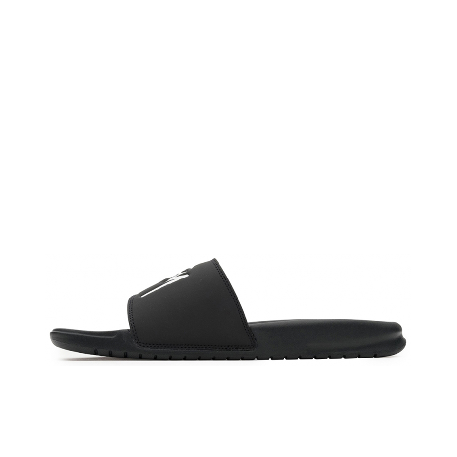 推荐商品：Nike Benassi Jdi 一字 橡胶底 外穿 防滑轻便 透气 运动 户外 厚底 拖鞋 Stussy联名/黑色/白色