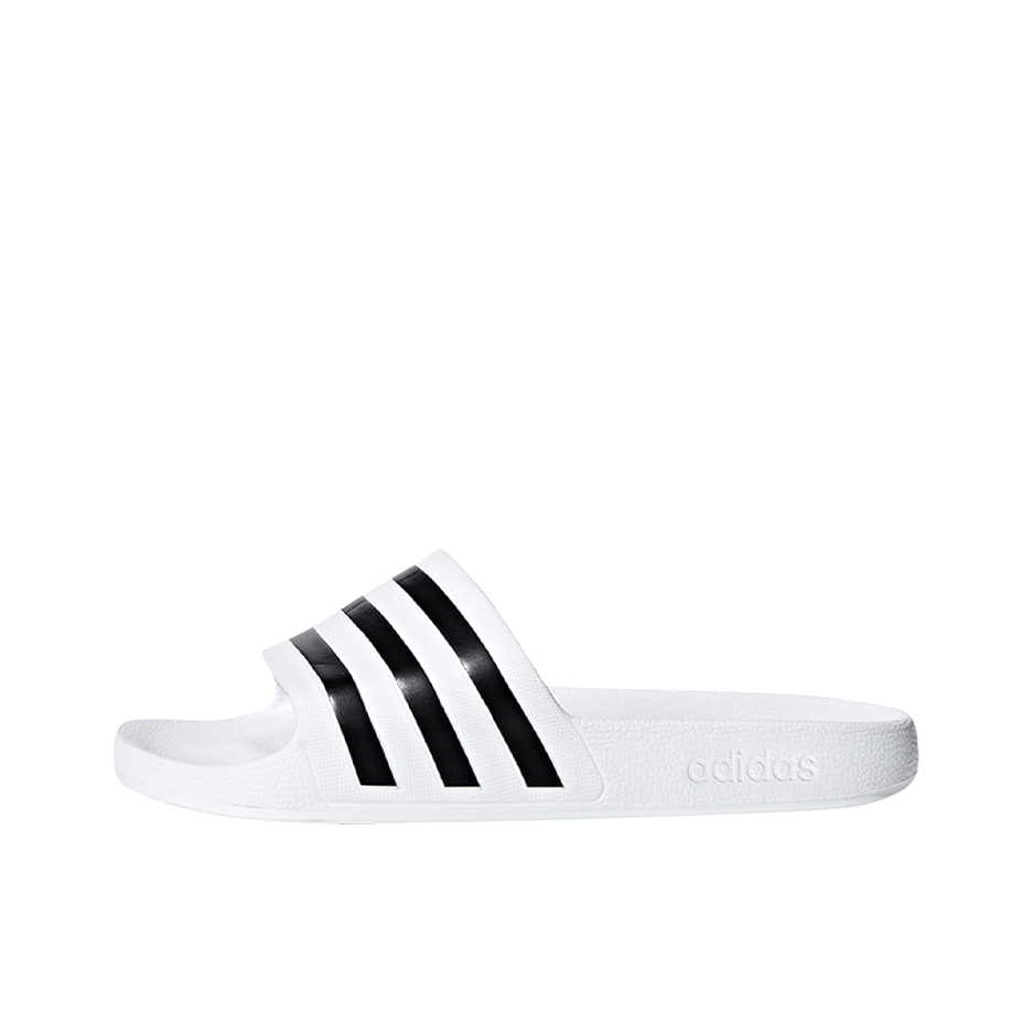 推荐商品：adidas Adilette Aqua 简约休闲 舒适透气 防滑耐磨 三条纹 外穿 沙滩 一字 运动 拖鞋 Black/White 白色/黑色