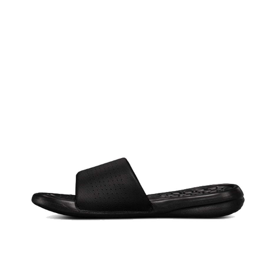 推荐商品：Under Armour/安德玛 Playmaker Fixed Strap 缓震 防磨 橡胶底 一字 拖鞋 Black/White
 黑色