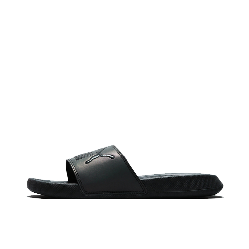 推荐商品：Puma/彪马 Popcat Slide 拖鞋 舒适轻便防滑耐磨复古时尚休闲运动沙滩一字型 Black 黑镭射