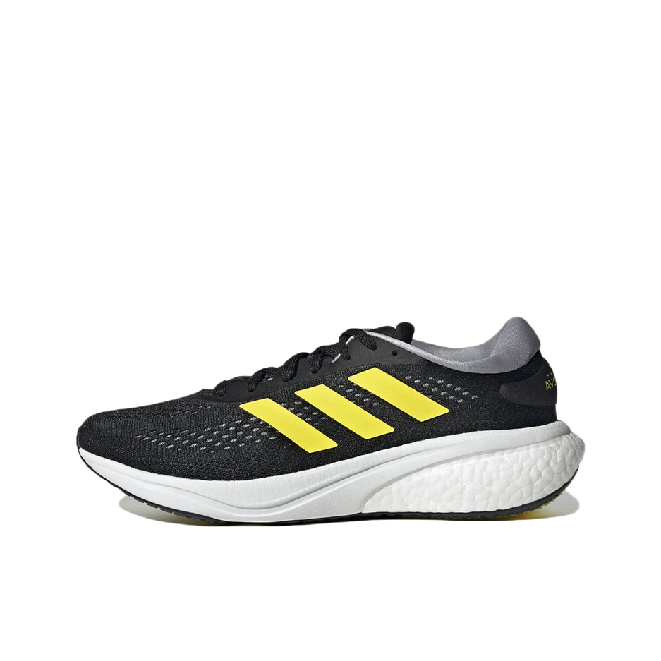 推荐商品：adidas Supernova 2 跑鞋 减震防滑耐磨网面透气回弹慢跑织物运动 黑色/黄色/白色