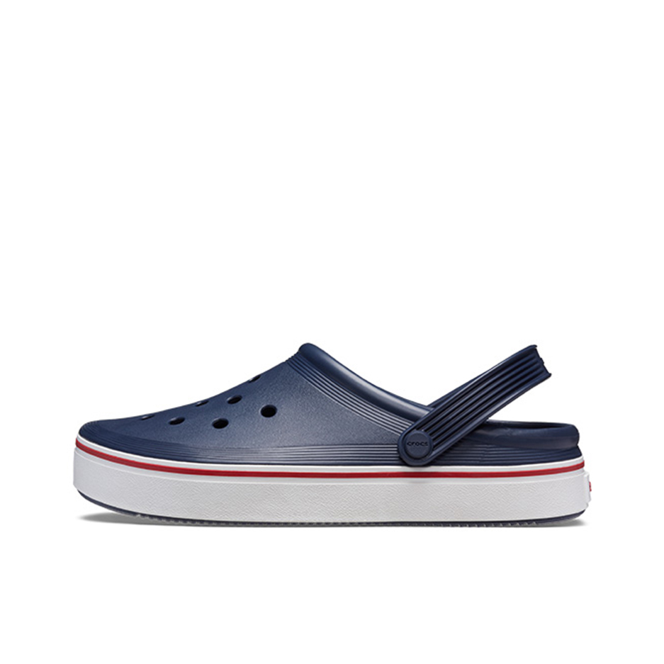 推荐商品：Crocs/卡骆驰 Off Court Clog 舒适透气 耐磨轻便 包头平底 运动 外穿 沙滩 洞洞鞋 凉鞋 深蓝