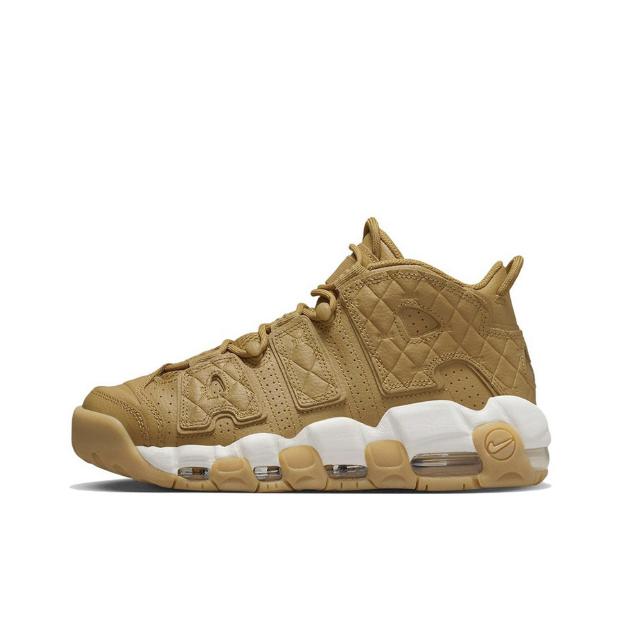 推荐商品：Nike Air More Uptempo 运动休闲鞋 缓震复古百搭防滑耐磨支撑圆头篮球风 小麦色