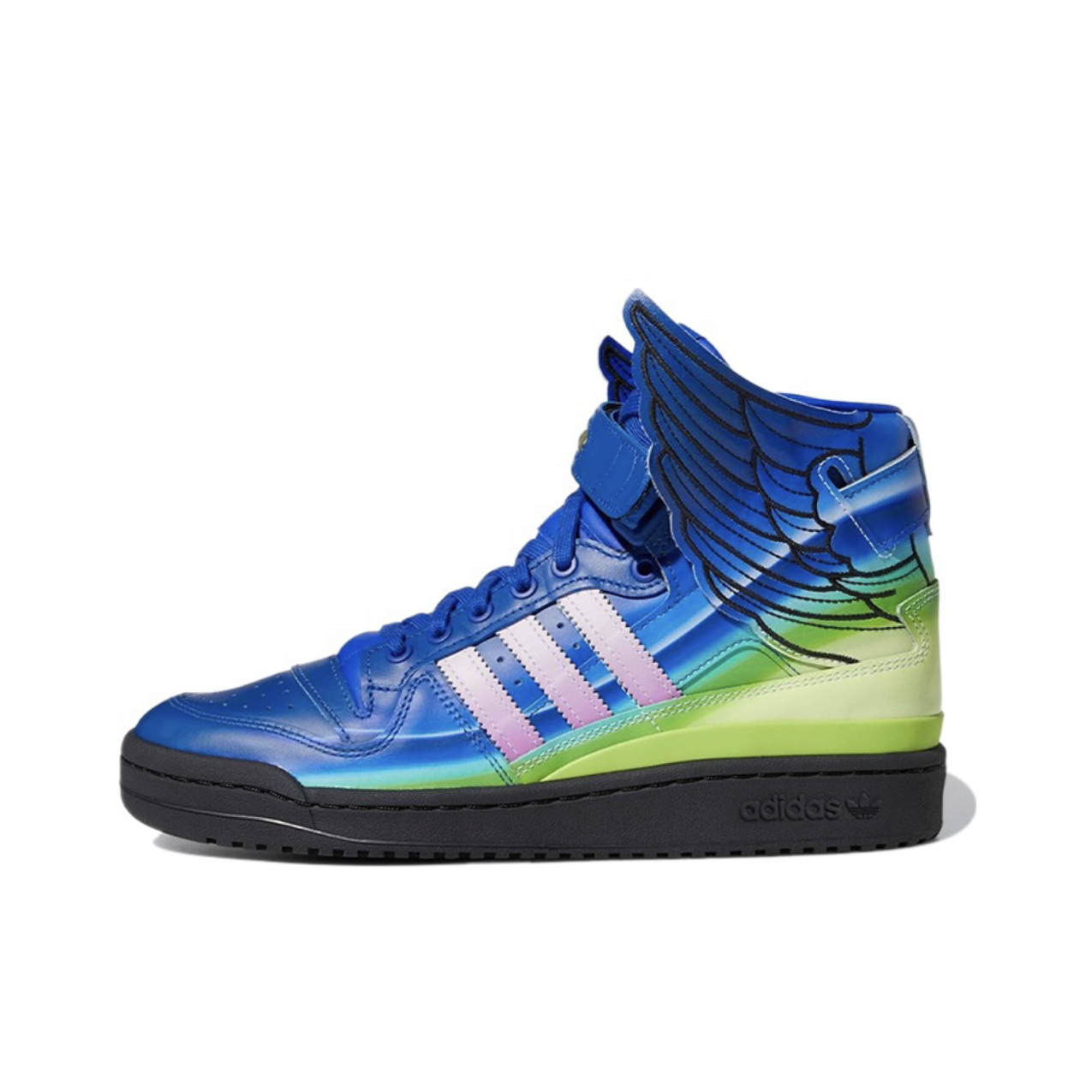 推荐商品：adidas Originals Forum 板鞋 轻便复古防滑时尚魔术贴篮球风薄底包裹性 Jeremy Scott联名/宝石蓝