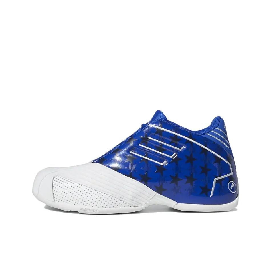 推荐商品：adidas T-Mac 1 篮球鞋 舒适缓震防滑耐磨实战运动复古 白色/蓝色