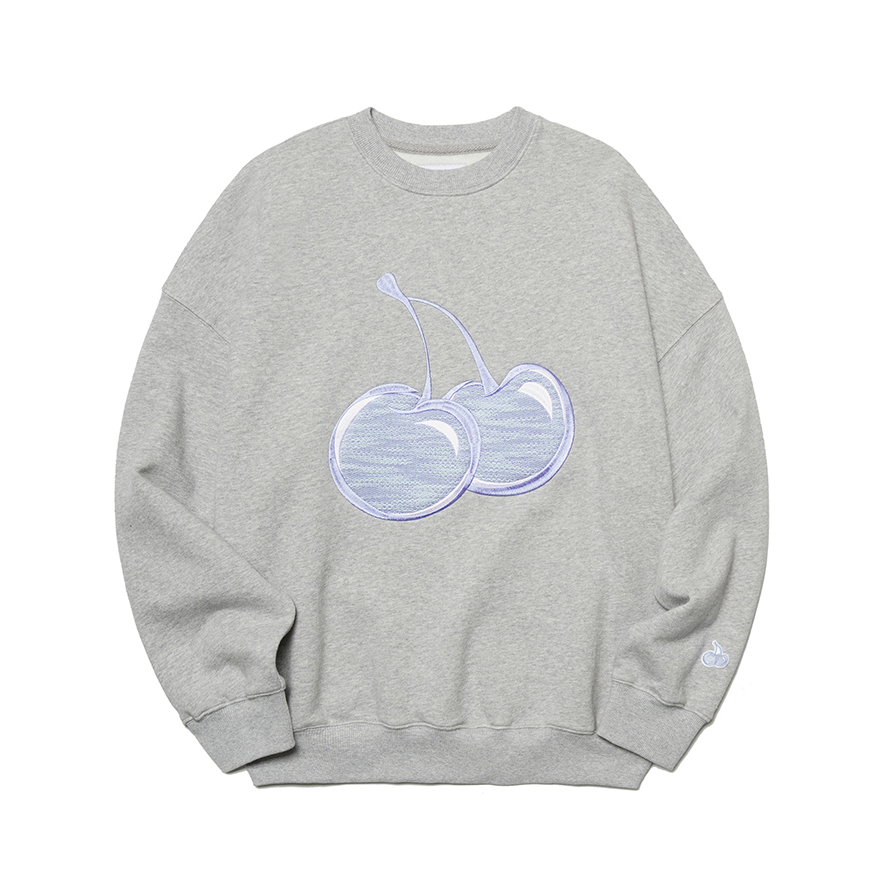 推荐商品：【张元英同款】KIRSH 大樱桃刺绣可爱圆领加绒套头长袖卫衣 男女同款 灰