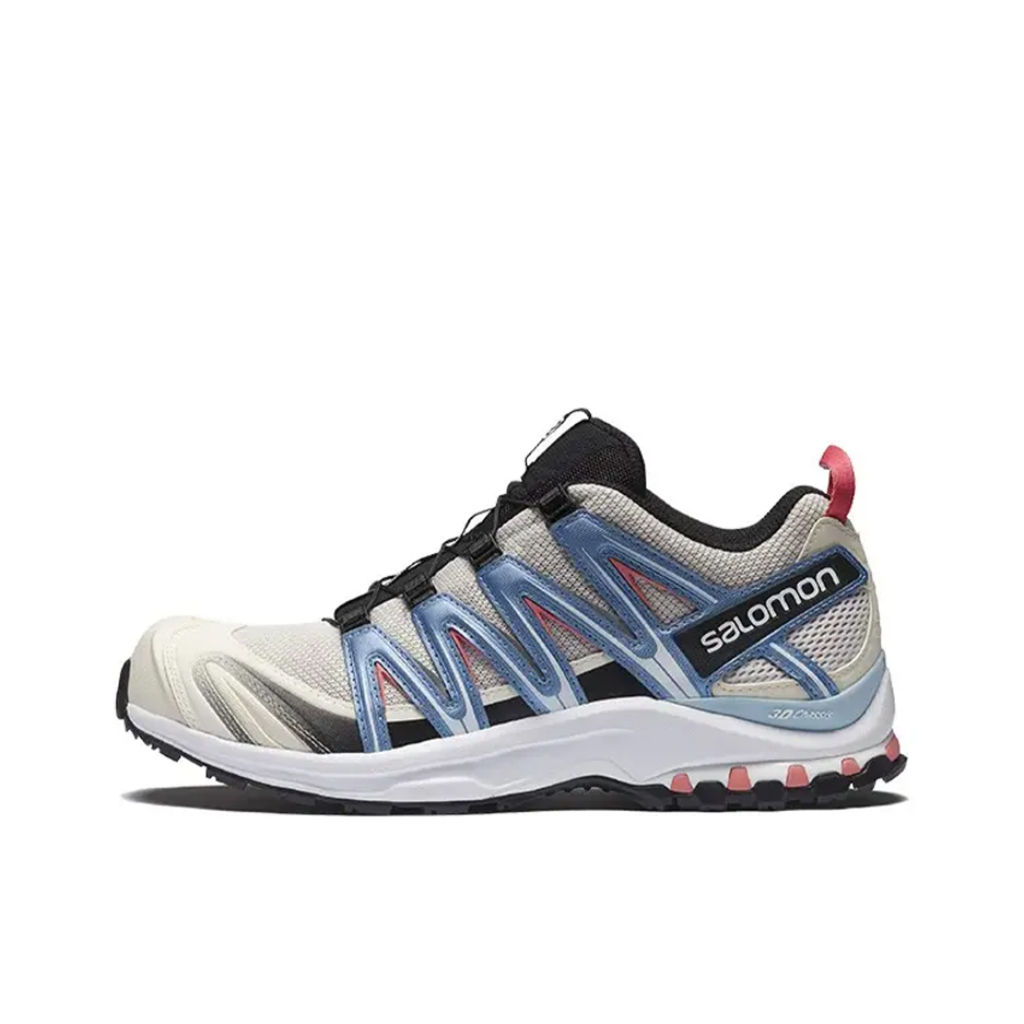 推荐商品：Salomon/萨洛蒙 XA Pro 3D 户外鞋 徒步鞋 越野跑鞋 防滑耐磨防水包裹性稳定支撑织物网布抓地 灰色/蓝色