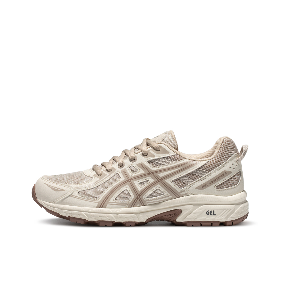 推荐商品：Asics/亚瑟士 Gel-Venture 6 跑鞋 防滑耐磨缓冲抓地减震回弹透气复古越野 女款/米灰色/白色