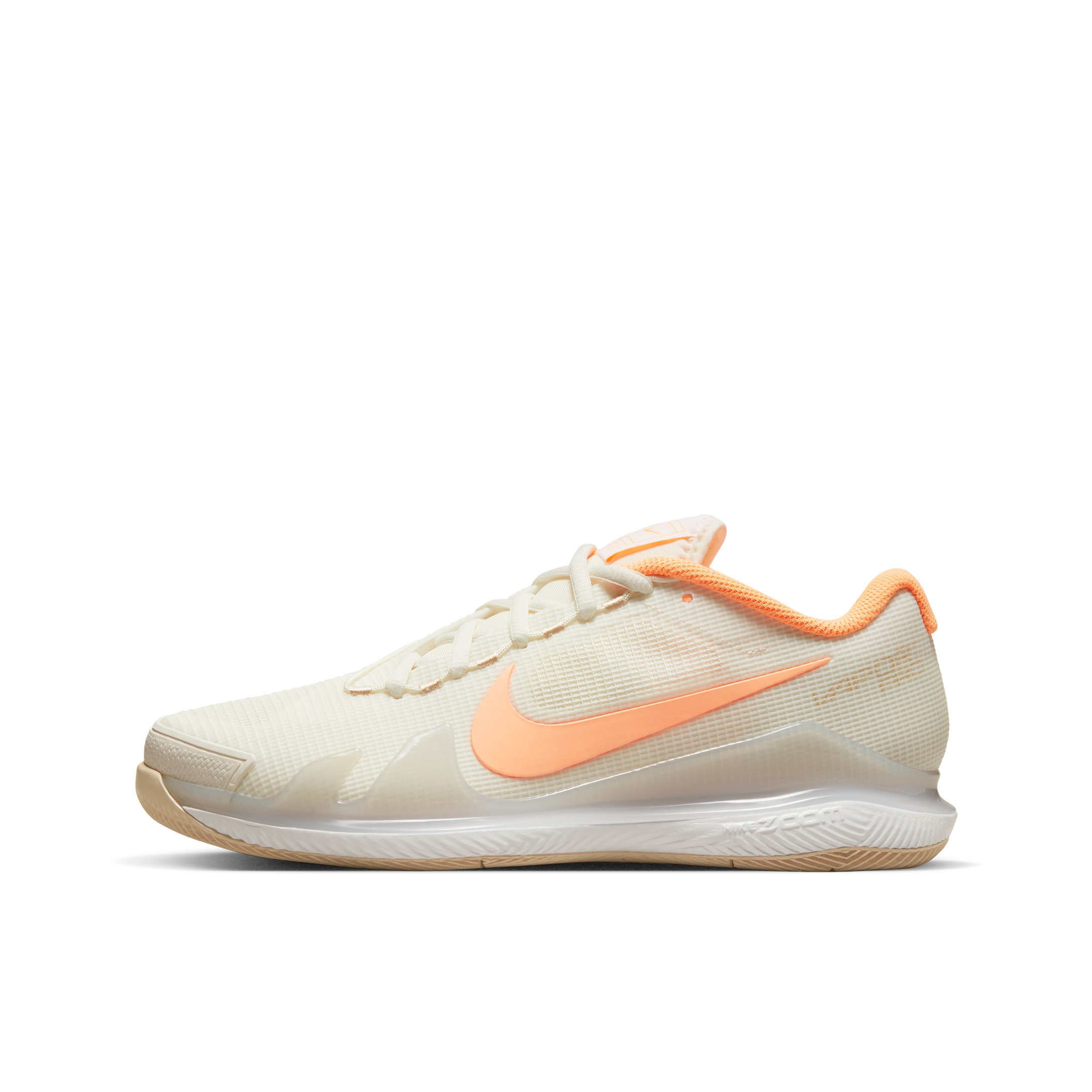 推荐商品：Nike Air Zoom Vapor Pro 硬地 球场 防滑耐磨 减震透气 舒适轻便 织物 网球鞋 帆白色/奶油桃色/白色/沙堆白色