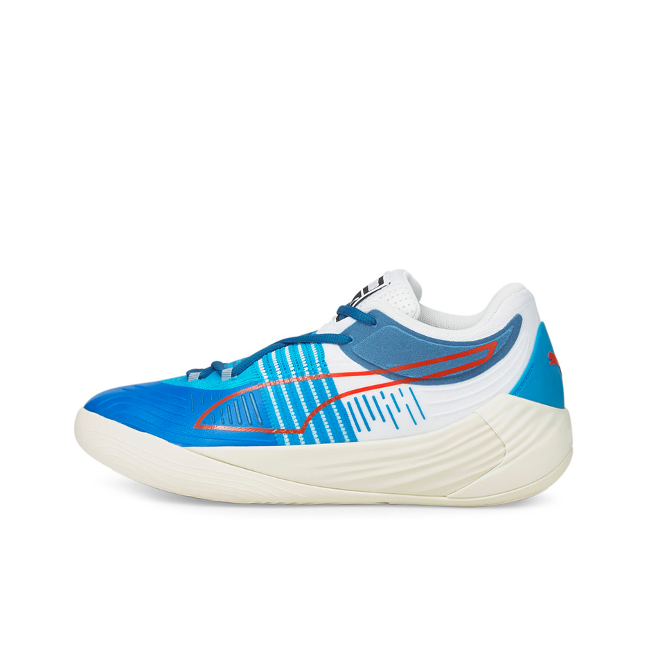 推荐商品：Puma/彪马 Fusion Nitro 篮球鞋 NITRO FOAM科技支撑缓震回弹防滑耐磨实战 白色/蓝色