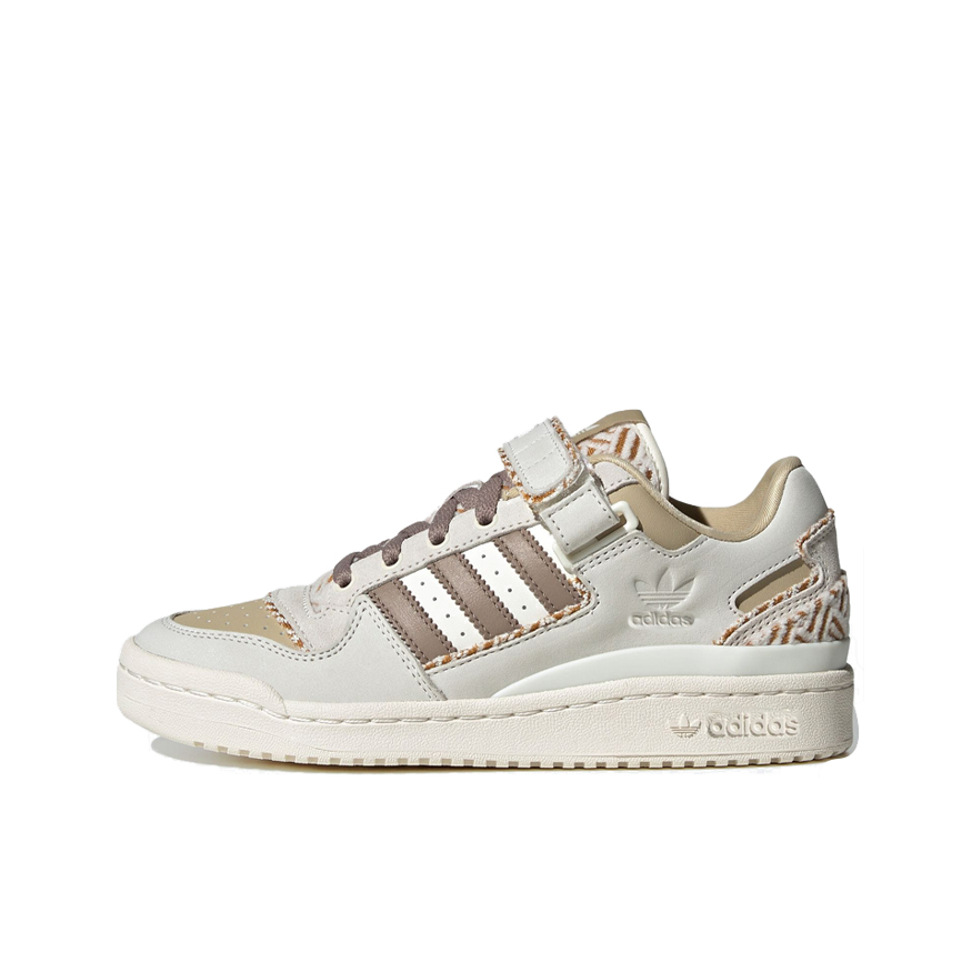 推荐商品：adidas Originals Forum 板鞋 轻便复古防滑时尚魔术贴篮球风薄底包裹性 褐色/米色